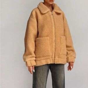 I‎ AM GIA x REVOLVE Size Medium teddy Sherpa jacket full zip